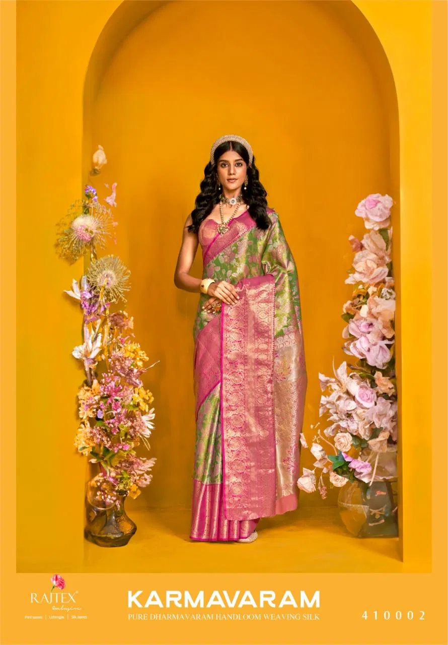 Rajtex Karmavaram Handloom Dharmavaram Silk Weaving Fancy Sarees